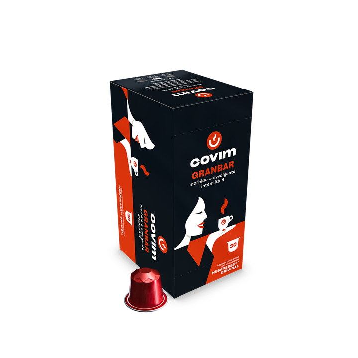 Aluminium GRANBAR Covim Kompatibel Nespresso 30cps