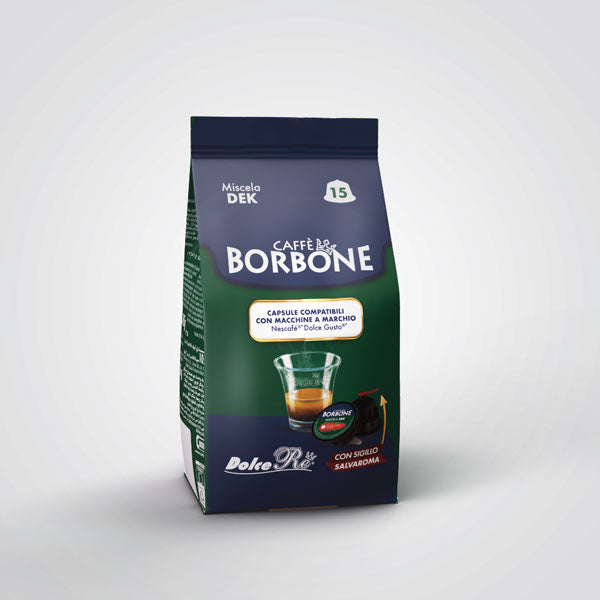 90 Capsule Caffè Miscela Verde Decaffeinato compatibili Nescafè Dolce Gusto  - Caffè Borbone