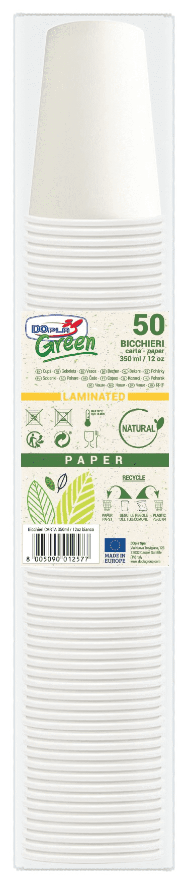 Biodegradable white paper cups 350ml