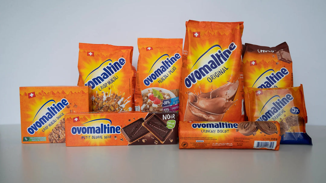 Bari Italia colazione con Ovomaltine Switzerland muesli cereali biscotti cioccolato solubile