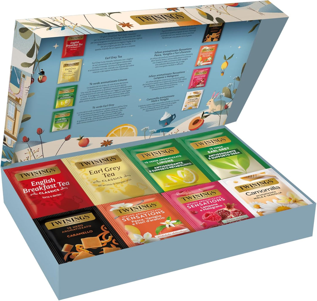 Coffret cadeau Twinings 2025, sélection assortie, 40 filtres