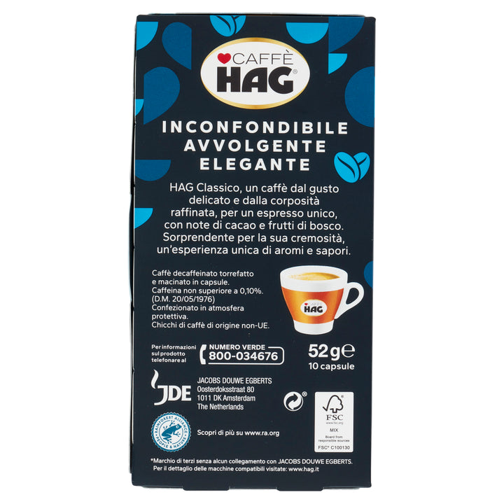 Hag Classic entkoffeinierte Kaffeekapseln, kompatibel mit Nespresso*