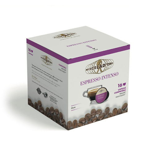 Coffee capsules compatible with DOLCE GUSTO * INTENSO 16 cps