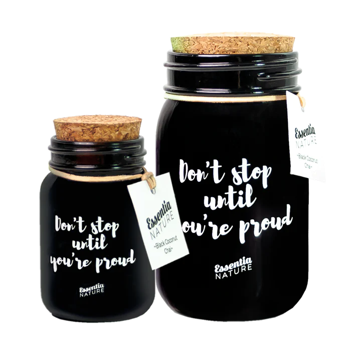 BLACK Scented Jar Candle - Black Coconut Chai