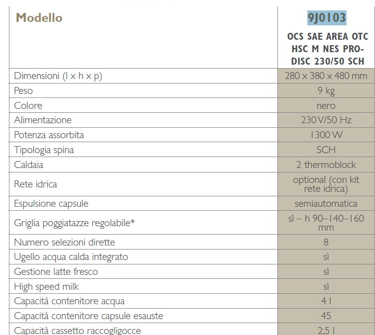 Saeco AREA OTC Nespresso Professional * LATTE capsule machine