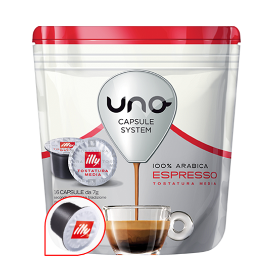 Uno Capsule System Illy Espresso Medium Roasting 16 cps