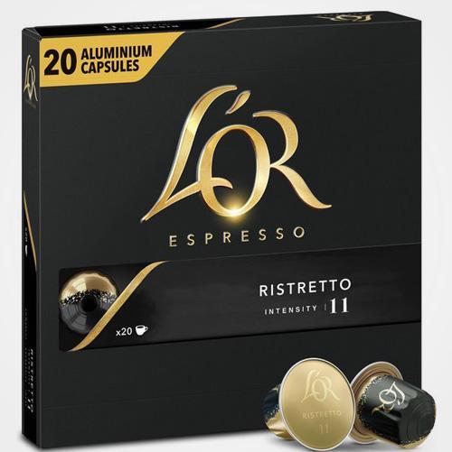 20 Nespresso compatible Ristretto Coffee Capsules - L'OR Espresso