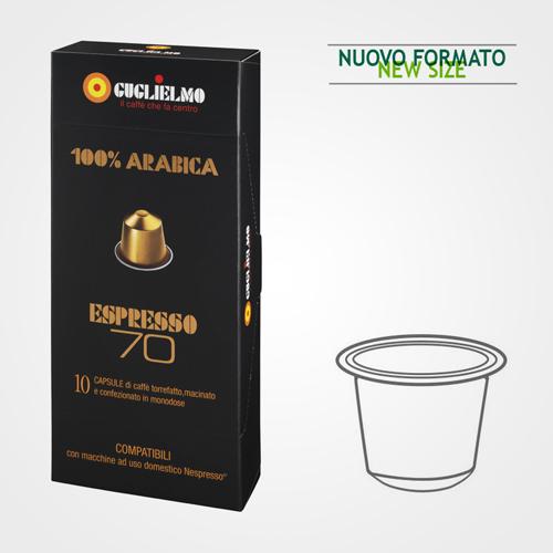 Capsules de café compatibles Nespresso * Gold 70 100% Arabica 50 cps
