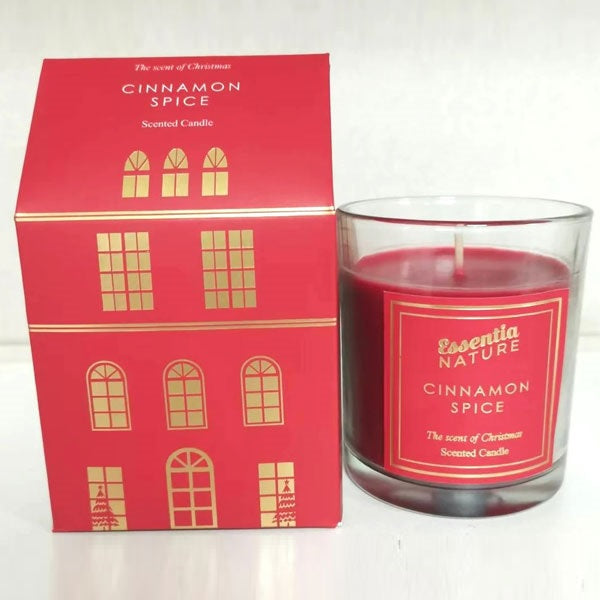 Red Scented Village Christmas Candle