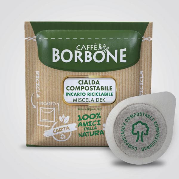 Caffè cialde compostabili ESE 44 qualità Miscela Verde Dek