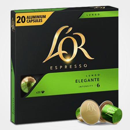 20 Capsule Caffè Elegante compatibili Nespresso - L'OR Espresso | Mokashop