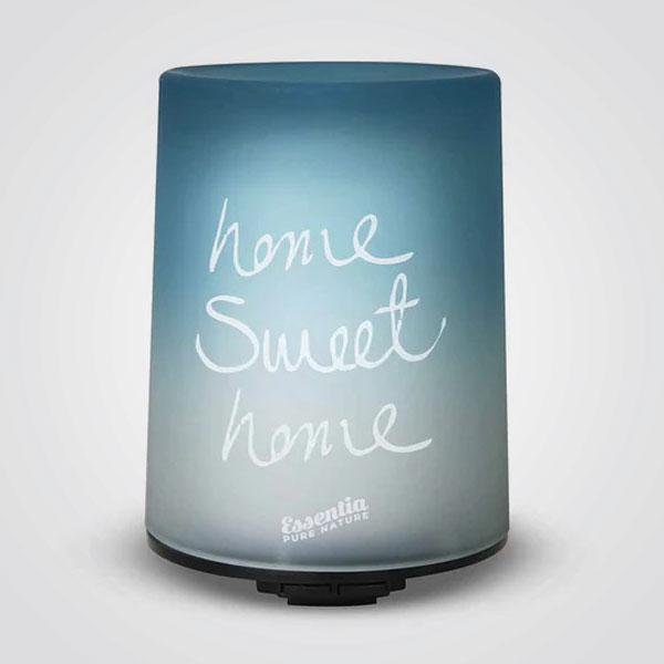 Ultraschalldiffusor aus Perlglas – Hellblau „Home Sweet Home“