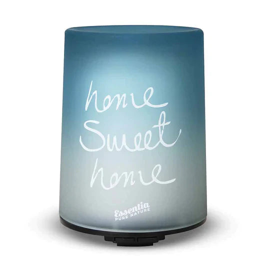 Ultraschalldiffusor aus Perlglas – Hellblau „Home Sweet Home“